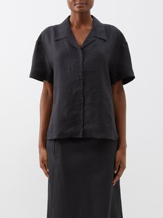Рубашка из батиста «прага» из органического льна Asceno, черный