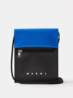 Двухцветная сумка через плечо tribeca из холщовой ткани с покрытием Marni, белый
