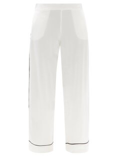 Пижамные брюки london из потертого шелка Asceno, белый