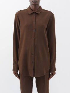 Креповая рубашка london из переработанного волокна Asceno, коричневый