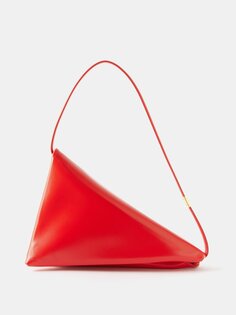 Кожаная сумка через плечо prisma с треугольными чашечками Marni, красный