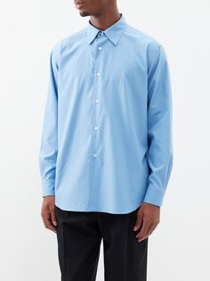 Рубашка оверсайз из стираного хлопка Auralee, синий