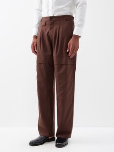 Mackenzie плиссированные брюки из шерстяного твила Maryam Nassir Zadeh, коричневый