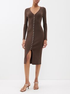 Платье миди wissal в рубчик Ba&amp;Sh, коричневый Ba&Sh