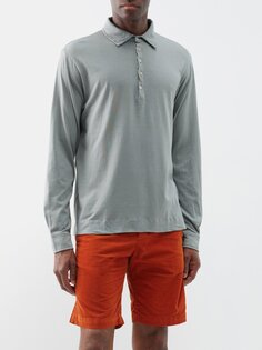 Рубашка-поло ischia из хлопкового джерси Massimo Alba, серый