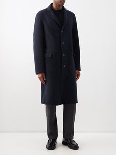 Однобортное шерстяное пальто austin Massimo Alba, синий