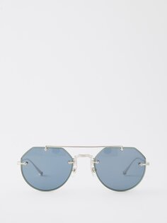 Круглые металлические солнцезащитные очки Matsuda, синий