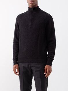 Кашемировый свитер liam с молнией в четверть Massimo Alba, черный