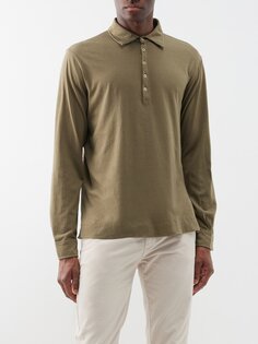 Рубашка-поло ischia из хлопкового джерси Massimo Alba, зеленый