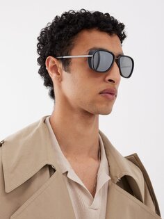 Солнцезащитные очки в d-образной оправе из ацетата Matsuda, черный
