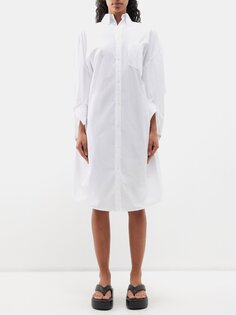 Платье-рубашка из перекрученного поплина Balenciaga, белый