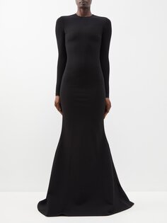 Платье из джерси с узором «русалка» Balenciaga, черный