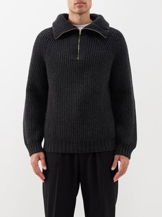 Кашемировый свитер michel в рубчик с молнией в четверть Meta Campania Collective, серый