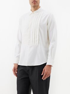 Хлопковая рубашка под смокинг lee со складками Meta Campania Collective, белый