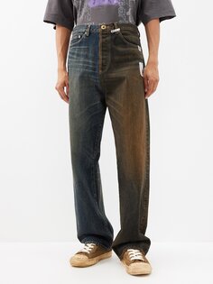 Двухцветные широкие джинсы Mihara Yasuhiro, синий