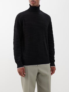 Жаккардовый свитер macro space из смесовой шерсти Missoni, черный