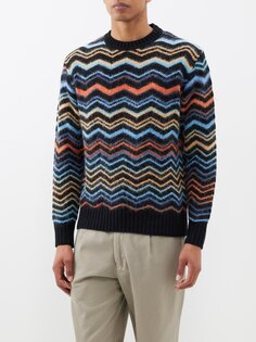 Свитер вязки интарсия зигзагом Missoni, черный