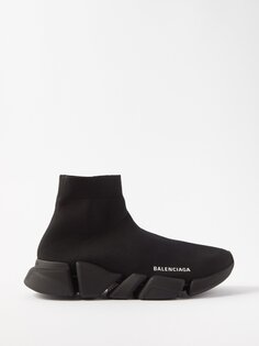 Кроссовки speed 2.0 из переработанной вязки Balenciaga, черный