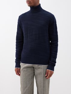 Жаккардовый свитер macro space из смесовой шерсти Missoni, синий