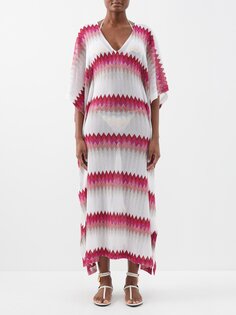 Кафтан крючком зигзагообразной вязки. Missoni, белый