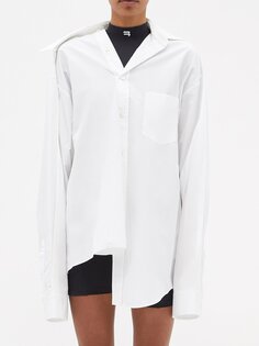 Рубашка из перекрученного хлопкового поплина Balenciaga, белый