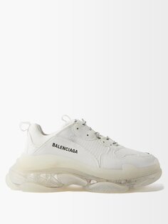 Кроссовки triple s на прозрачной подошве Balenciaga, белый