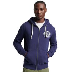 Толстовка Superdry Vintage Vl Seasonal Full Zip, синий