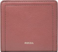 Женский кожаный двойной складной кошелек Fossil Logan с блокировкой RFID, пыльно-лиловый
