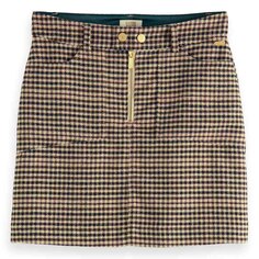 Короткая юбка Scotch &amp; Soda Heritage Check, коричневый