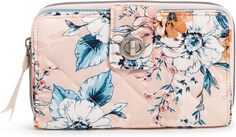 Женский твиловый кошелек Vera Bradley с поворотным замком и RFID-замком, букет цветов персика