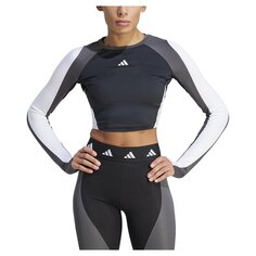 Футболка с длинным рукавом adidas Techfit Aeroready Colorblock, черный