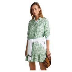 Короткое платье Pepe Jeans Fiorella Long Sleeve, зеленый