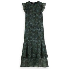 Платье миди Scotch &amp; Soda Flounce Sleeveless, зеленый