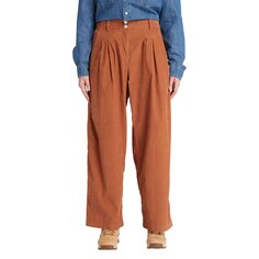 Брюки Timberland Needle Corduroy Wide Leg, коричневый