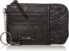 Кожаный кошелек Sak Iris с приподнятой визитницей и брелком для ключей, черный