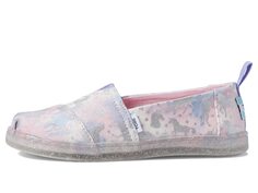 Лоферы TOMS Kids Foil Unicorn Tie-Dye Knit Alpargata (Little Kid/Big Kid)