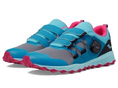 Кроссовки Saucony Kids Peregrine 12 Shield BOA (Little Kid/Big Kid), бирюзовый/розовый