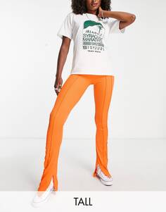 Оранжевые расклешенные джинсы скинни с открытыми швами Topshop Tall