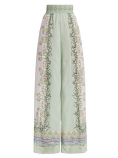 Широкие брюки с цветочным принтом Alabama Alice + Olivia