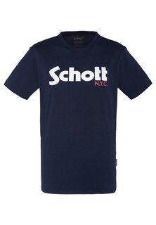 Футболка с принтом Schott, синий