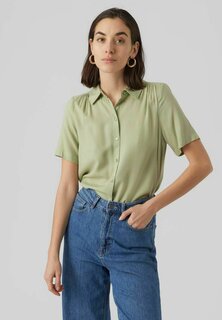 Рубашка Vero Moda с короткими рукавами, светло-зеленый