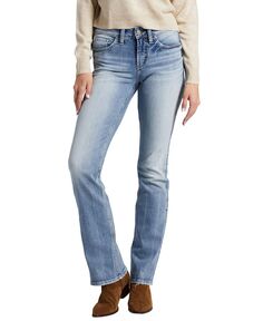 Узкие джинсы Bootcut со средней посадкой Suki Silver Jeans Co.