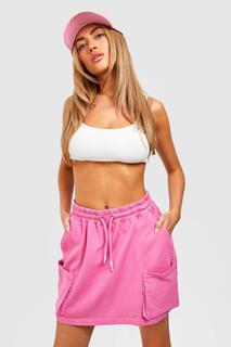 Мини-спортивная юбка с машинными карманами Boohoo, розовый