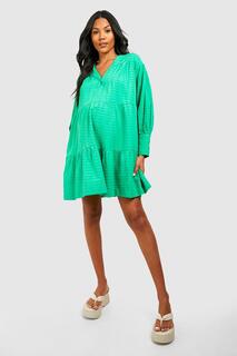 Мини-платье с текстурированной структурой для материалов Boohoo, зеленый