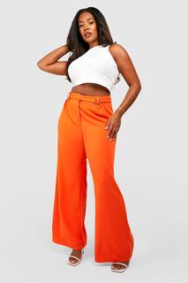широкие брюки с тканым поясом Boohoo, оранжевый