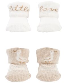 Пинетки-носки со сложенными манжетами для маленьких мальчиков и девочек, набор из 2 шт. Carter&apos;s Carters