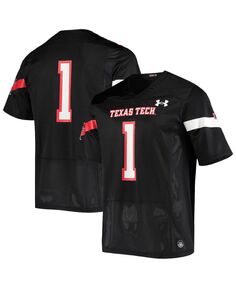 Мужская черная футболка с логотипом Texas Tech Red Raiders # 1, реплика футбольного джерси Under Armour