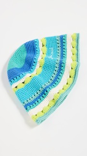 Шляпа GANNI Cotton Crochet, синий