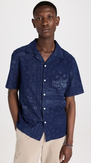 Рубашка Alex Mill Camp Shirt In Indigo Bandana Print