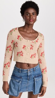 Кардиган KITRI Lila Floral Cropped Knit, кэмел